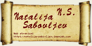 Natalija Sabovljev vizit kartica